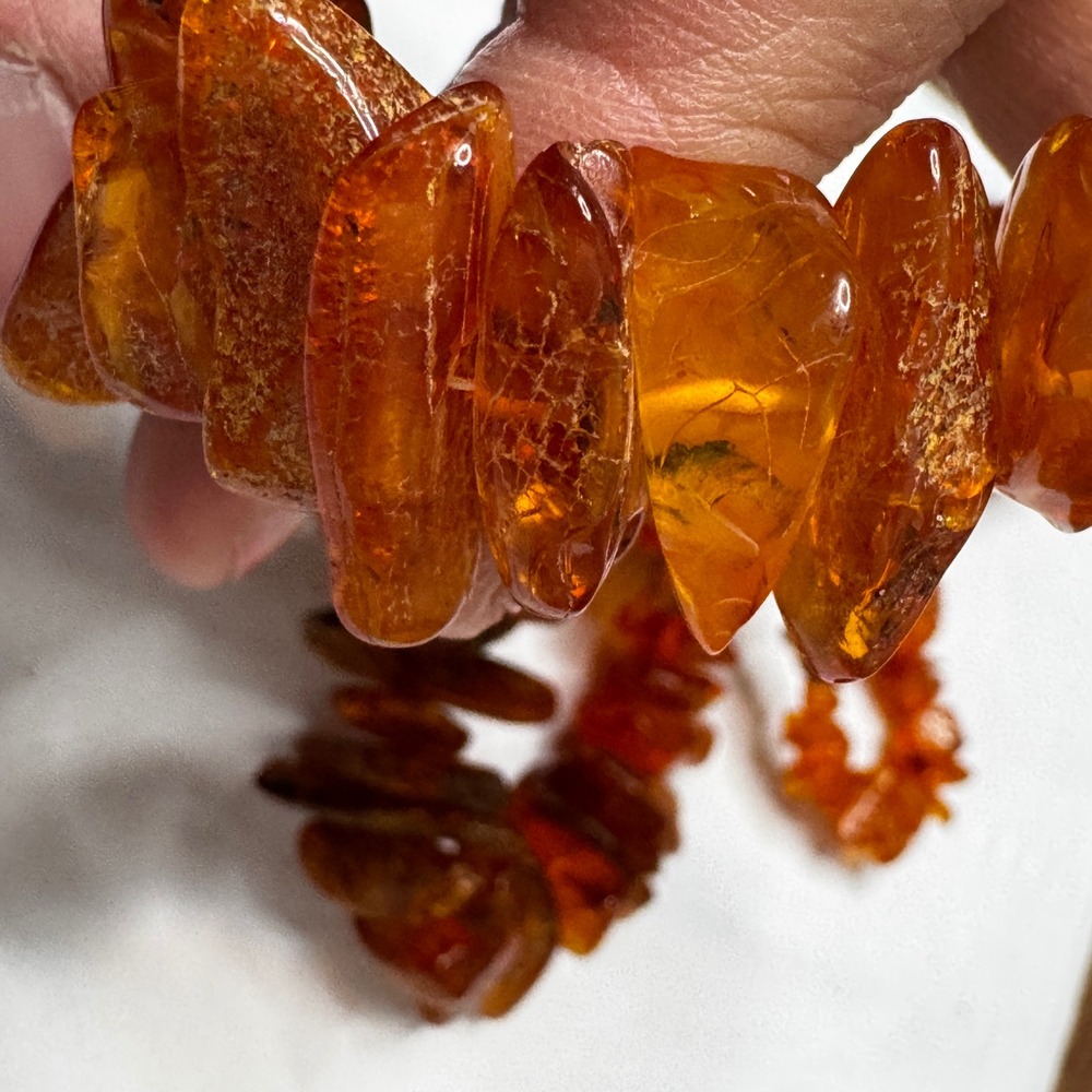 Natural Baltic‎ Amber Chip Necklace Gemstone Glow Boho Chic 26 inches Gradual - Picture 14 of 16